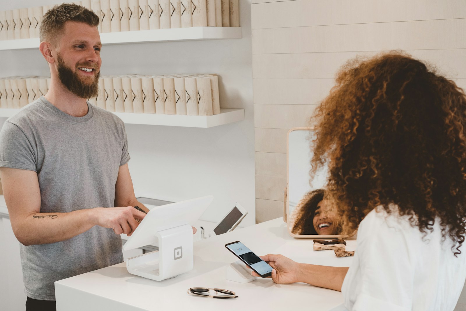 A payment card being used at a merchant terminal